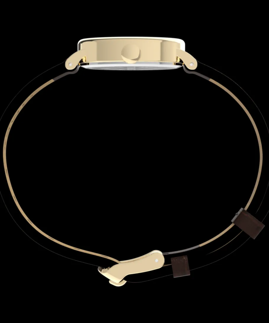 Women Timex Small*Cavatina 19mm Leather Strap Watch