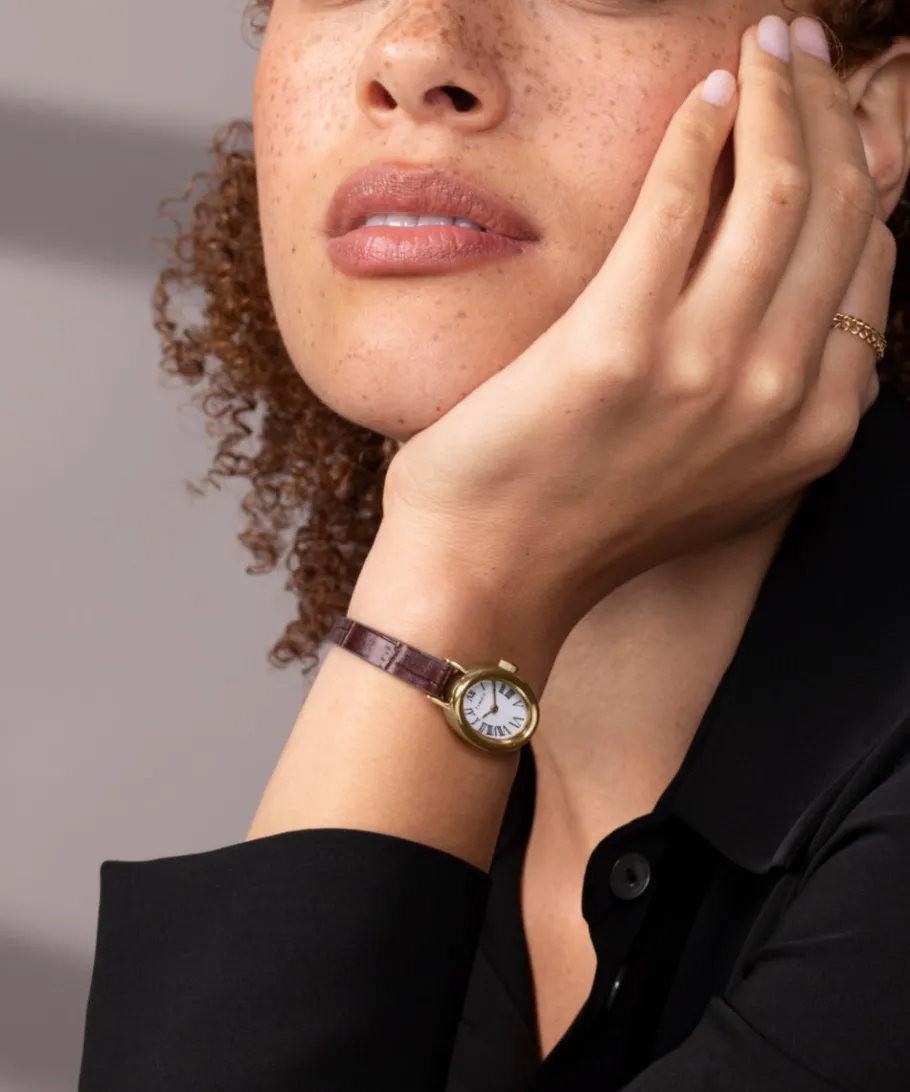 Women Timex Small*Cavatina 19mm Leather Strap Watch