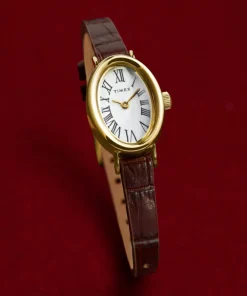 Women Timex Small*Cavatina 19mm Leather Strap Watch