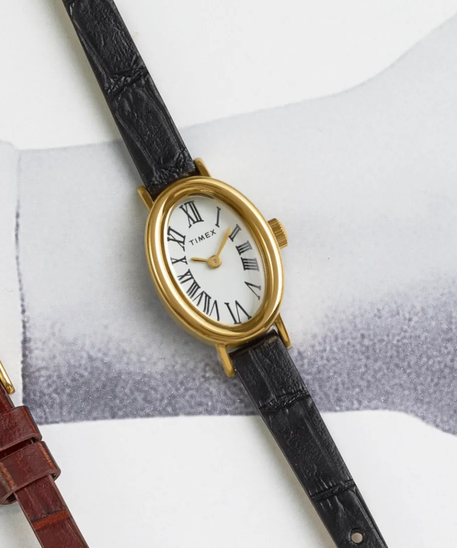 Women Timex Small*Cavatina 19mm Leather Strap Watch