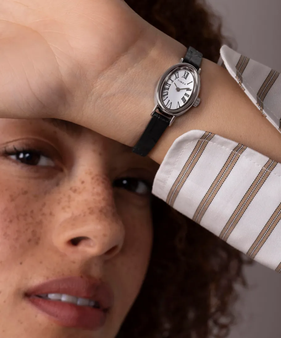 Women Timex Small*Cavatina 19mm Leather Strap Watch