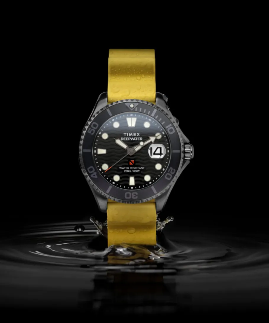 Timex Diver Inspired|Father's Day Gifts*Deepwater Meridian 200 44mm Synthetic Rubber Strap Watch