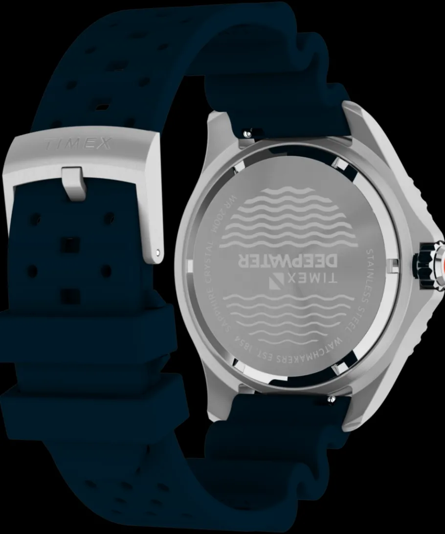 Timex Diver Inspired|Father's Day Gifts*Deepwater Meridian 200 44mm Synthetic Rubber Strap Watch