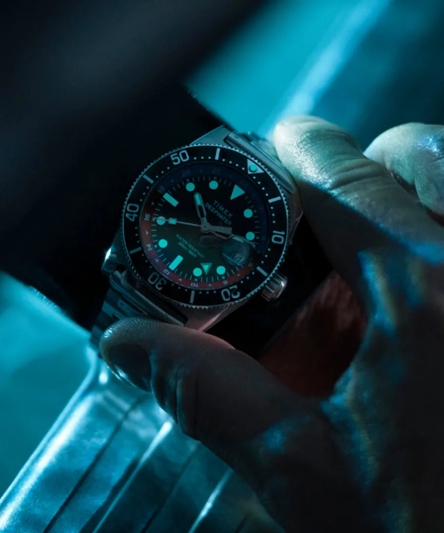 Timex Stainless Steel|Diver Inspired*Deepwater Reef 200 GMT 41mm Stainless Steel Bracelet Watch
