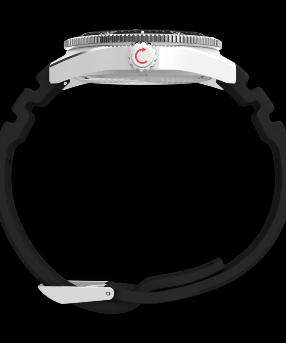 Timex Diver Inspired|Black Watches*Deepwater Reef 200 GMT 41mm Synthetic Rubber Strap Watch