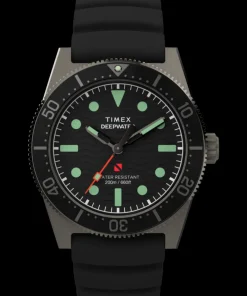 Timex Diver Inspired|Black Watches*Deepwater Reef 200 41mm Synthetic Rubber Strap Watch