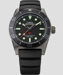 Timex Diver Inspired|Black Watches*Deepwater Reef 200 41mm Synthetic Rubber Strap Watch