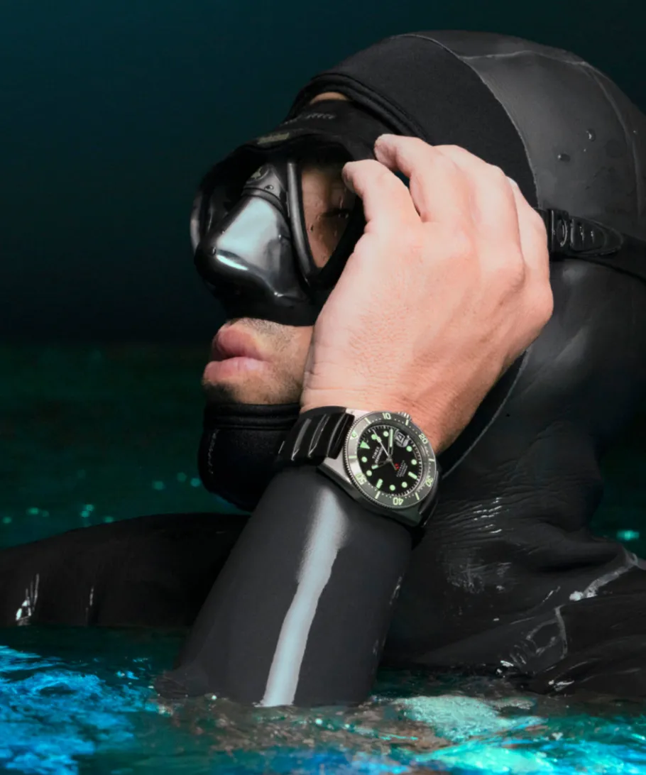 Timex Diver Inspired|Titanium*Deepwater Reef 200 Titanium Automatic 41mm Synthetic Rubber Strap Watc