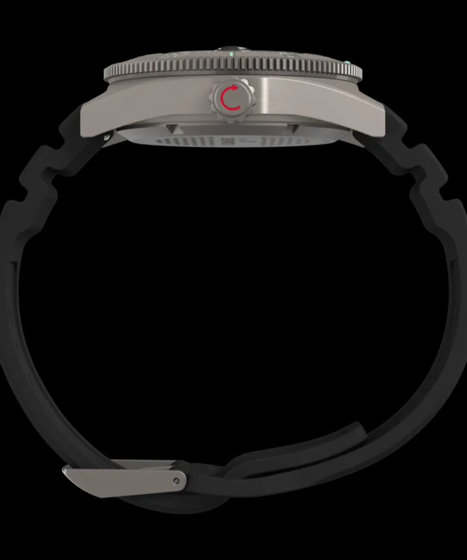 Timex Diver Inspired|Titanium*Deepwater Reef 200 Titanium Automatic 41mm Synthetic Rubber Strap Watc