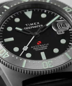 Timex Diver Inspired|Titanium*Deepwater Reef 200 Titanium Automatic 41mm Synthetic Rubber Strap Watc