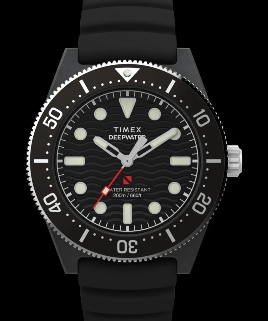 Timex Diver Inspired|Black Watches*Deepwater Reef 200 XCF 43mm Synthetic Rubber Strap Watch