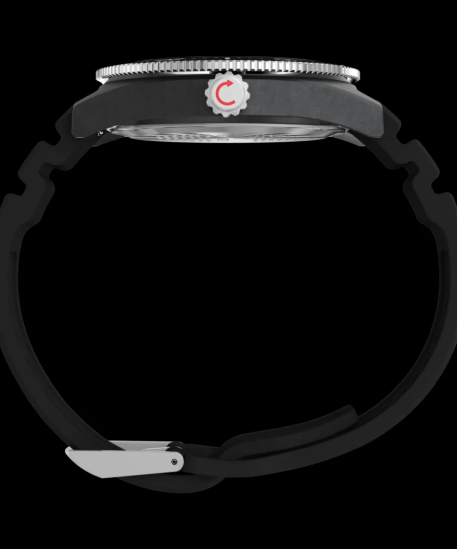 Timex Diver Inspired|Black Watches*Deepwater Reef 200 XCF 43mm Synthetic Rubber Strap Watch