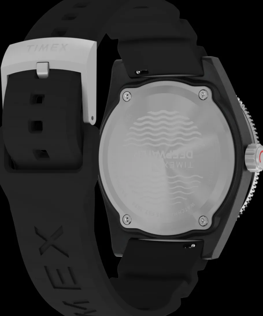 Timex Diver Inspired|Black Watches*Deepwater Reef 200 XCF 43mm Synthetic Rubber Strap Watch