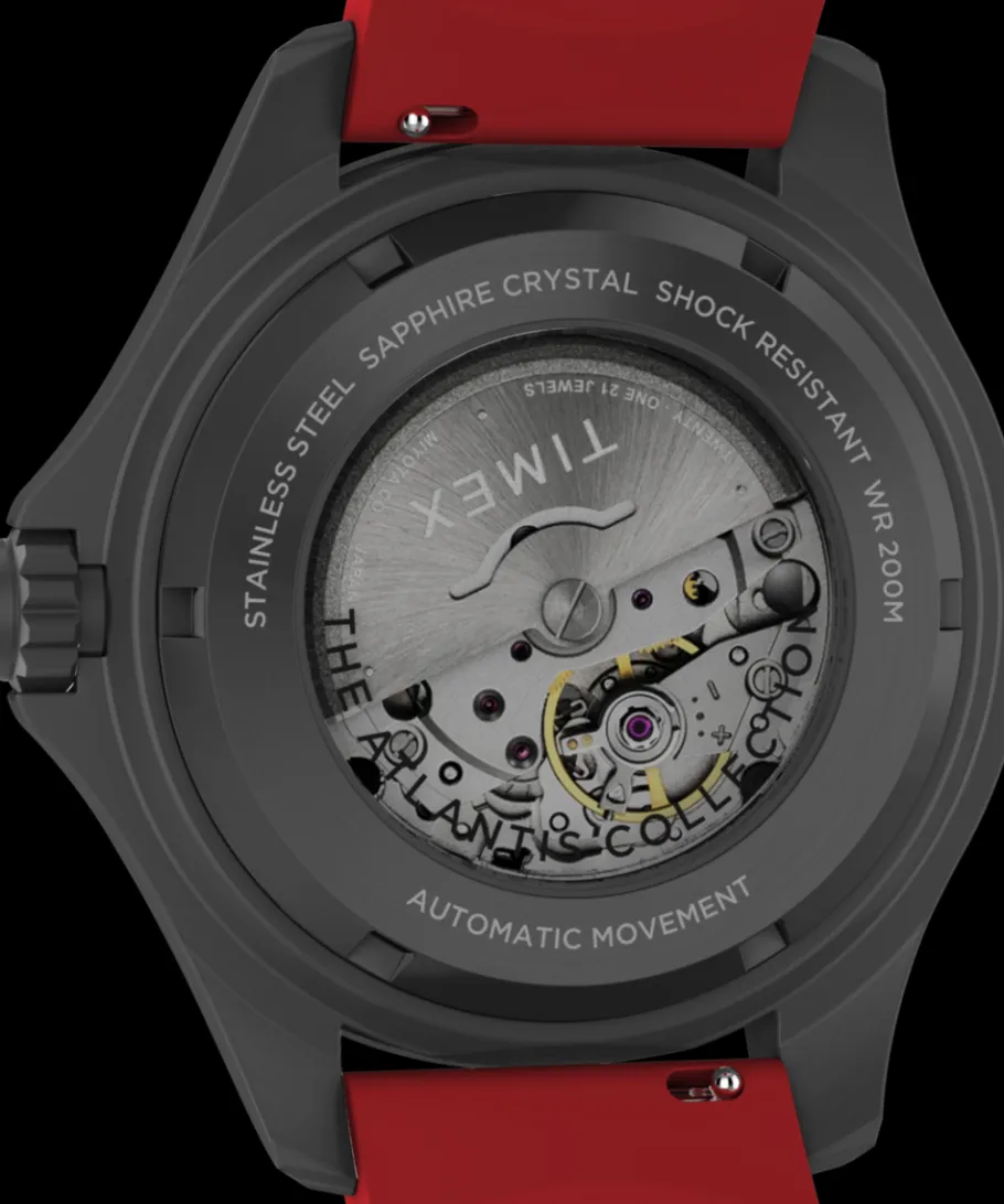 Timex Diver Inspired|Automatic*Deepwater Tiburón Automatic 43mm Synthetic Rubber Strap Watch