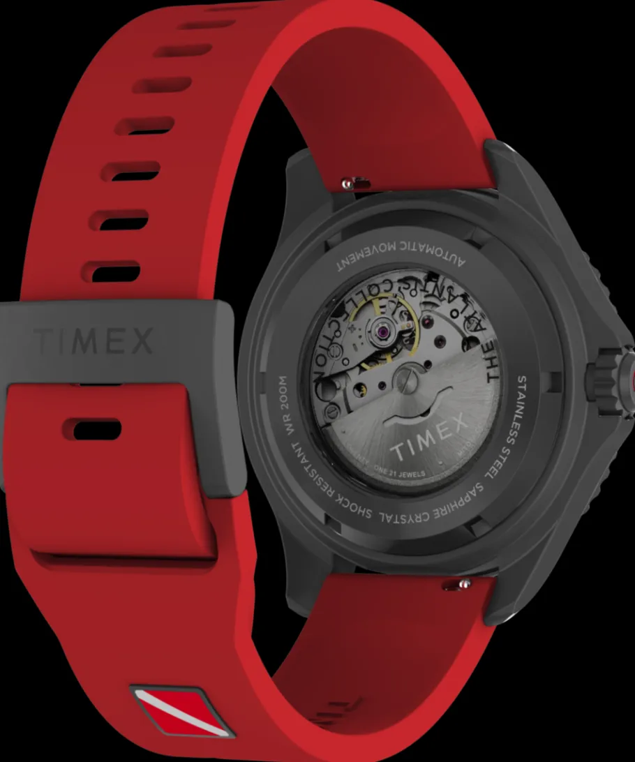 Timex Diver Inspired|Automatic*Deepwater Tiburón Automatic 43mm Synthetic Rubber Strap Watch