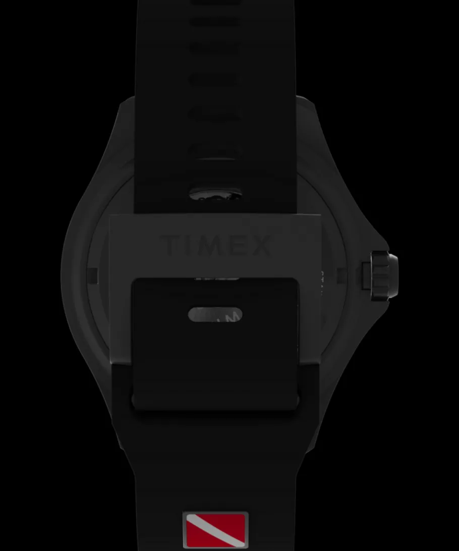 Timex Diver Inspired|Father's Day Gifts*Deepwater Tiburón Automatic 43mm Synthetic Rubber Strap Watch