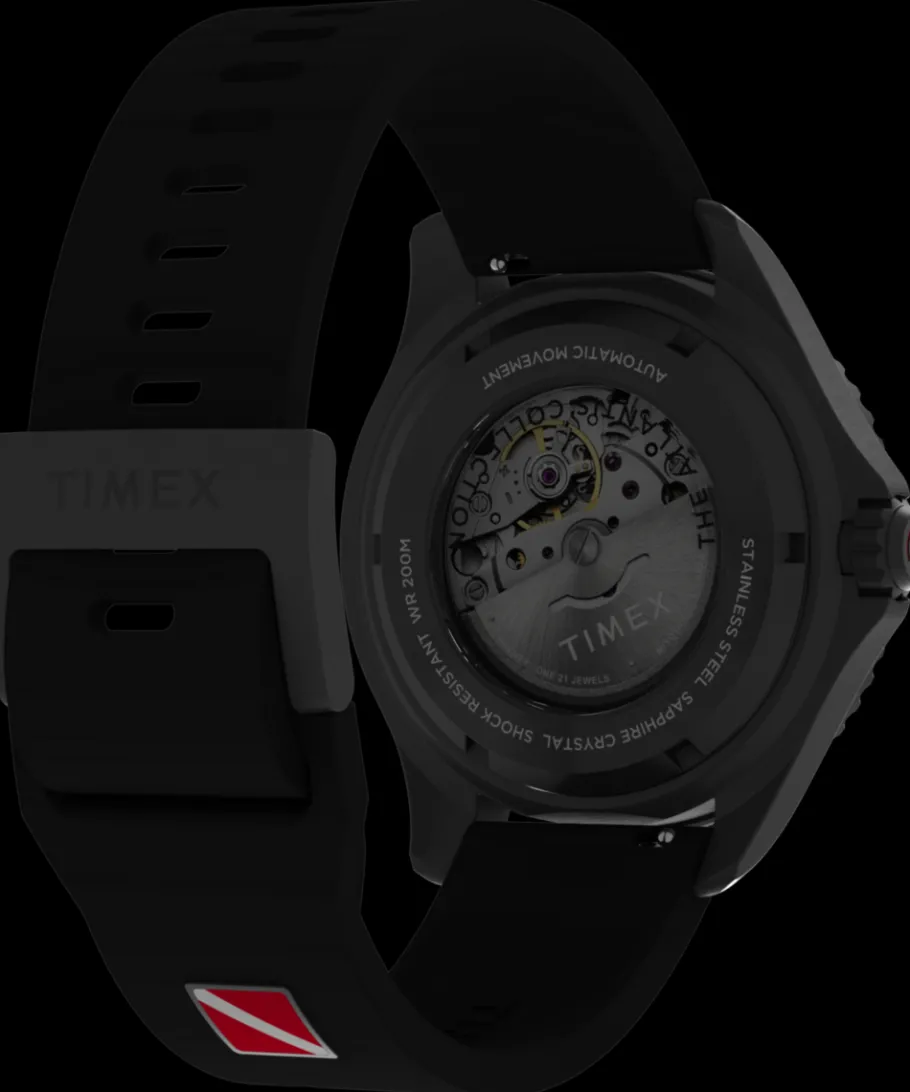 Timex Diver Inspired|Father's Day Gifts*Deepwater Tiburón Automatic 43mm Synthetic Rubber Strap Watch