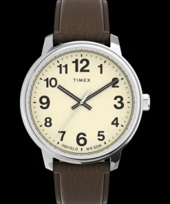 Timex Leather*Easy Reader® Bold 43mm Leather Strap Watch