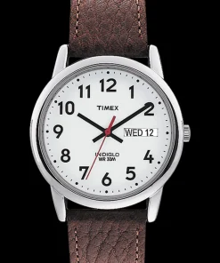 Timex Leather*Easy Reader Day Date 35mm Leather Strap Watch