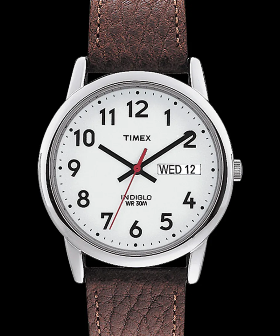 Timex Leather*Easy Reader Day Date 35mm Leather Strap Watch