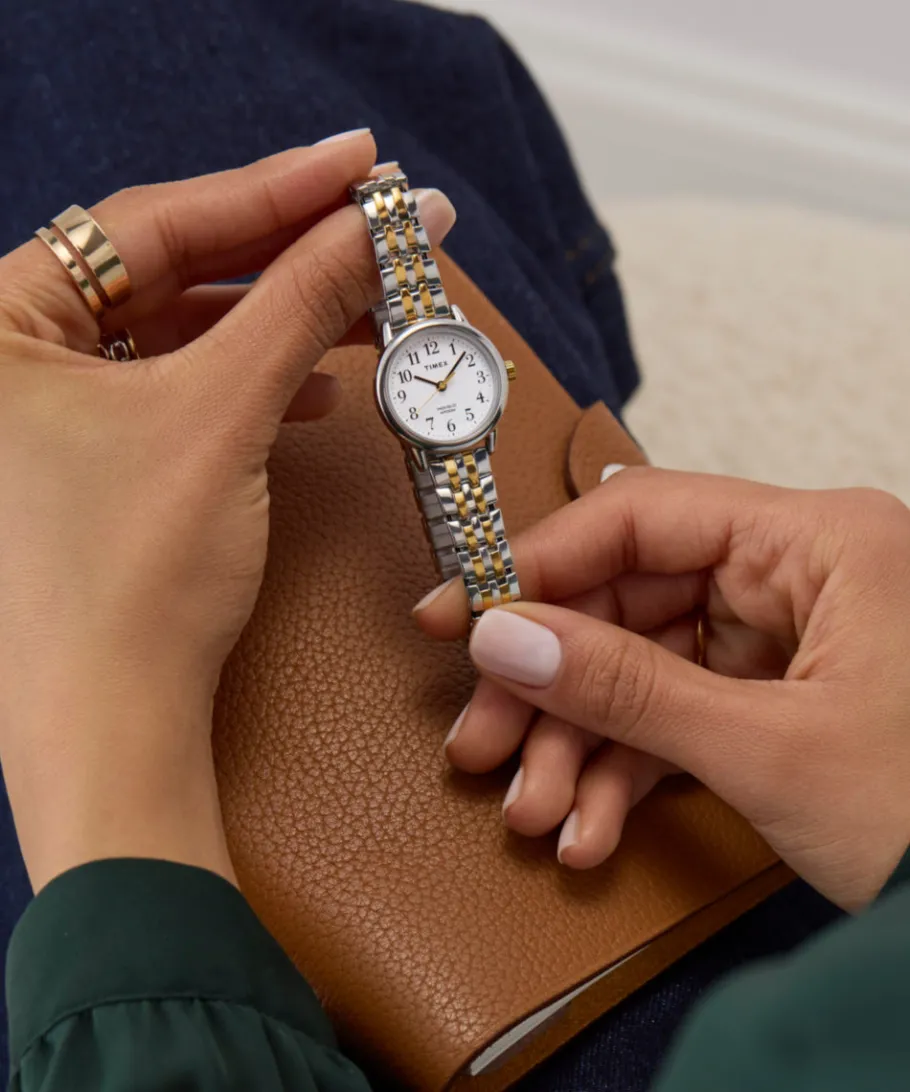 Women Timex Small|Silver-tone*Easy Reader® 25mm Expansion Band