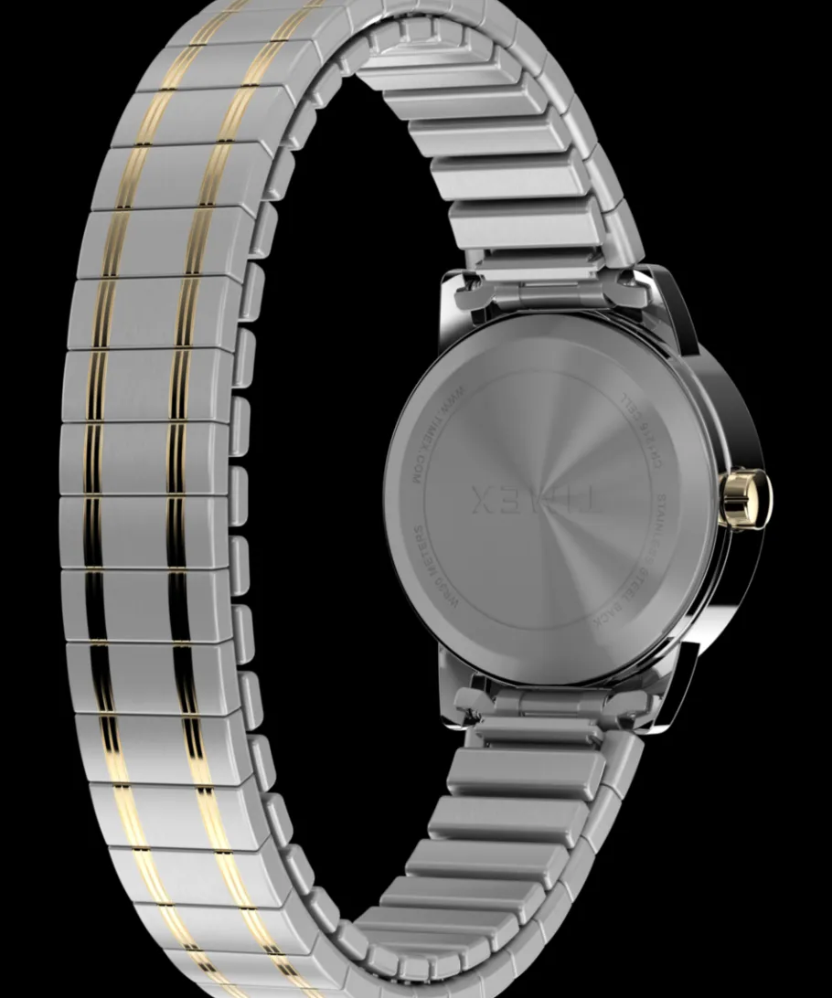 Women Timex Small|Silver-tone*Easy Reader 25mm Stainless Steel Expansion Band Watch