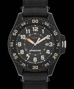 Timex Black Watches*Expedition® Acadia Rugged 42mm Mixed Material Fabric Strap Watch