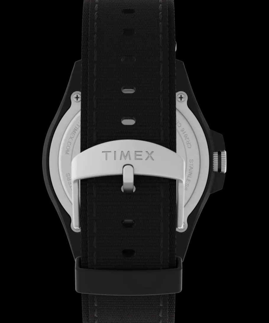Timex Black Watches*Expedition® Acadia Rugged 42mm Mixed Material Fabric Strap Watch