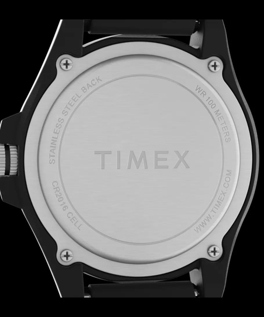Timex Black Watches*Expedition® Acadia Rugged 42mm Mixed Material Fabric Strap Watch