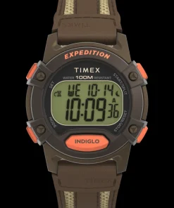 Timex Leather|Digital*Expedition CAT5 40mm Leather and Fabric Strap Watch