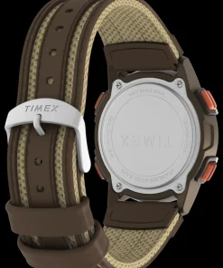 Timex Leather|Digital*Expedition CAT5 40mm Leather and Fabric Strap Watch
