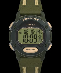 Timex Leather|Digital*Expedition CAT5 40mm Leather and Fabric Strap Watch