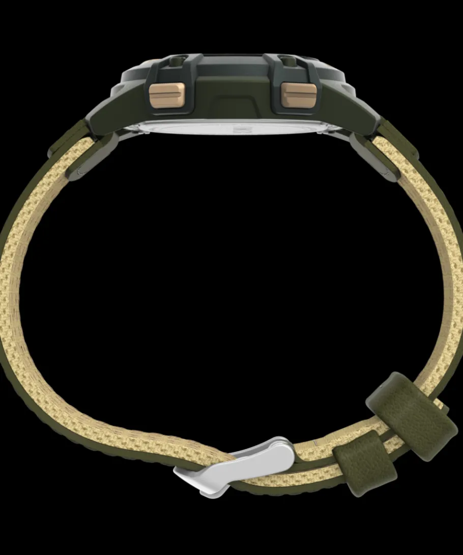 Timex Leather|Digital*Expedition CAT5 40mm Leather and Fabric Strap Watch