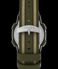 Timex Leather|Digital*Expedition CAT5 40mm Leather and Fabric Strap Watch