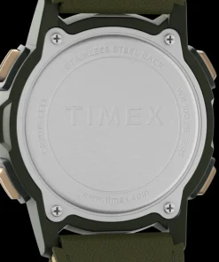 Timex Leather|Digital*Expedition CAT5 40mm Leather and Fabric Strap Watch