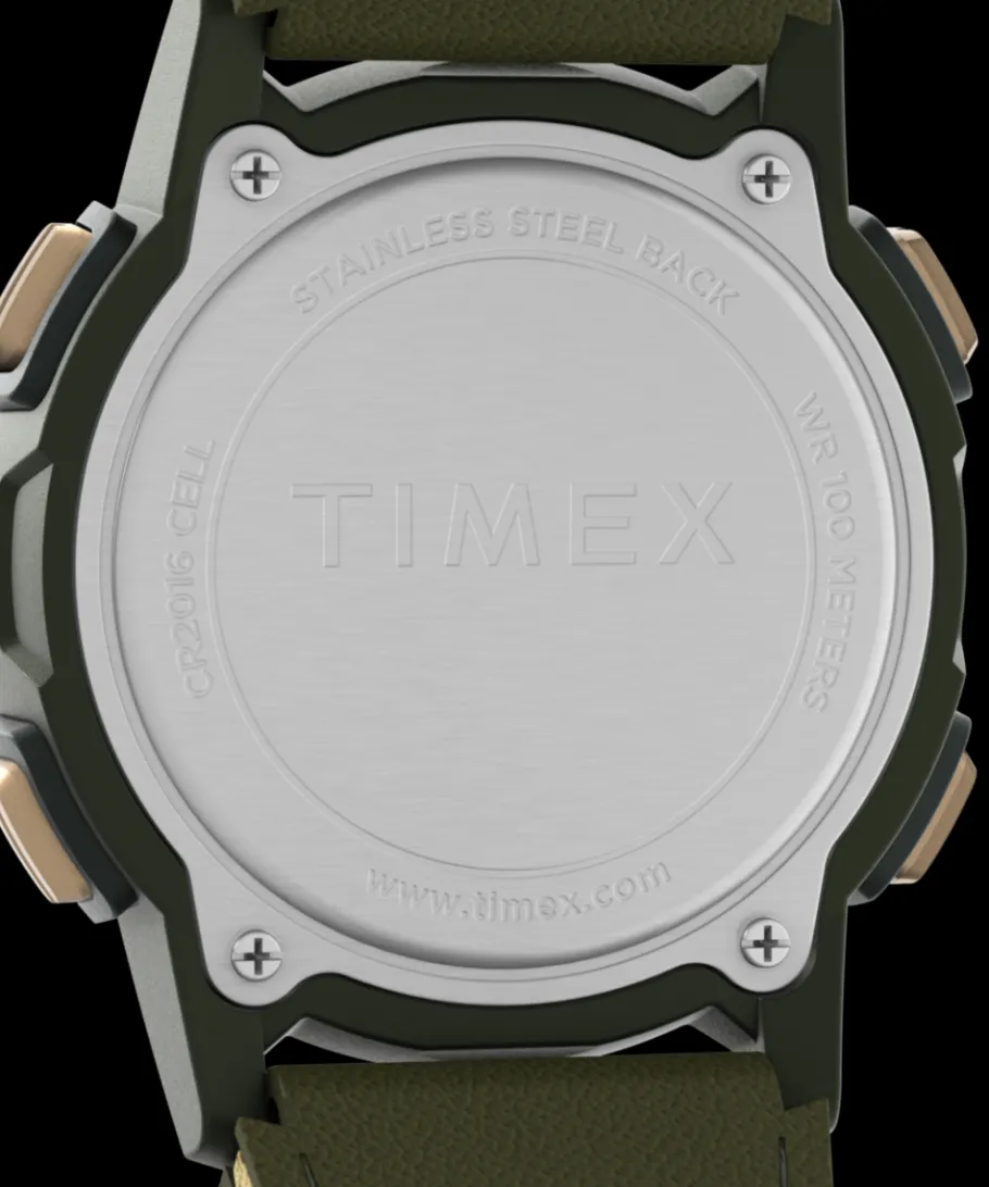Timex Leather|Digital*Expedition CAT5 40mm Leather and Fabric Strap Watch