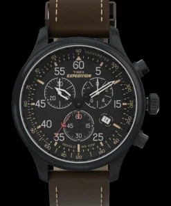 Timex Leather|Chronograph*Expedition Field Leather Chronograph Watch |