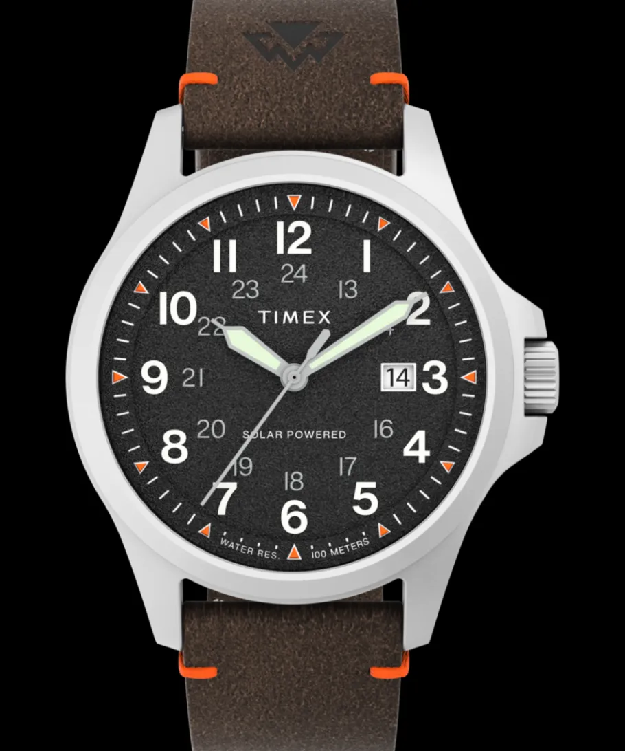 Timex Military Inspired|Leather*Expedition Field Solar 41mm Eco-Friendly Leather Strap Watch