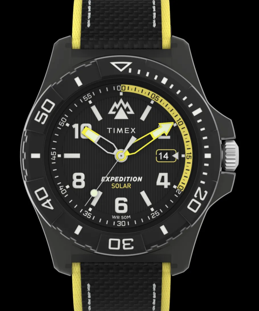 Timex Black Watches|Father's Day Gifts*Expedition Freedive Ocean #tide Fabric Strap Watch
