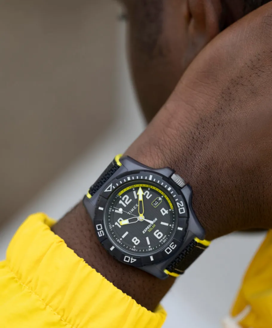 Timex Black Watches|Father's Day Gifts*Expedition Freedive Ocean #tide Fabric Strap Watch