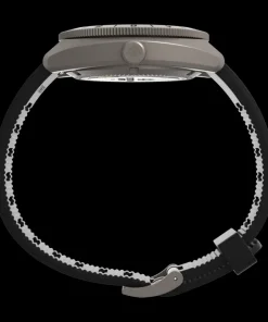 Timex Titanium|Black Watches*Expedition GMT Titanium Automatic 41mm Silicone Strap Watch