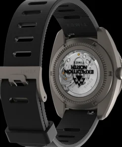 Timex Titanium|Black Watches*Expedition GMT Titanium Automatic 41mm Silicone Strap Watch