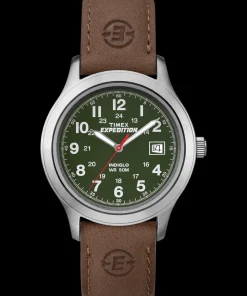 Timex Leather*Expedition Metal Field 39mm Leather Strap Watch