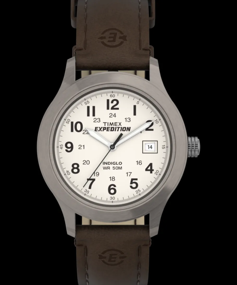 Timex Leather*Expedition Metal Field 37mm Leather Strap Watch