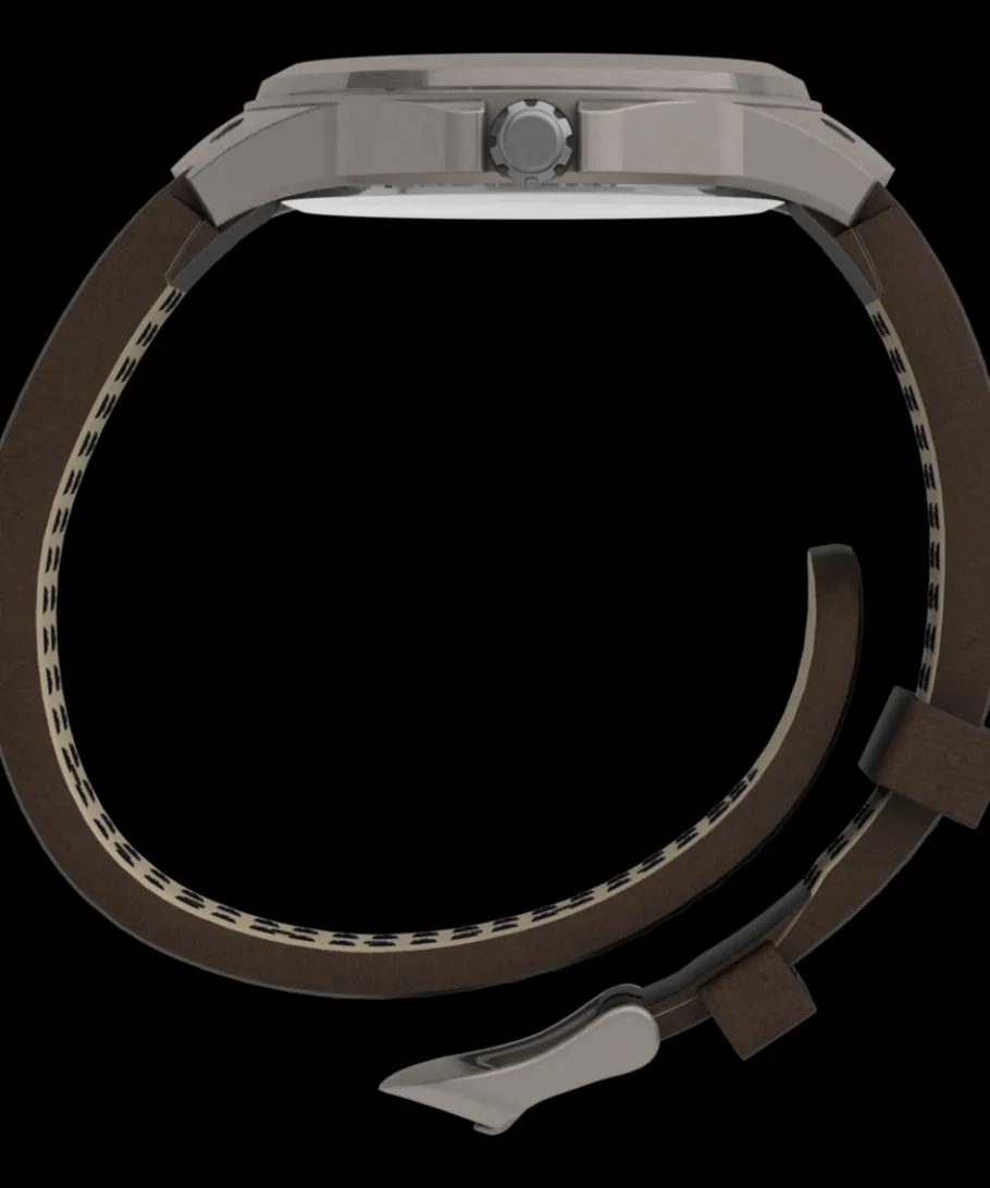 Timex Leather*Expedition Metal Tech 40mm Leather Strap Watch