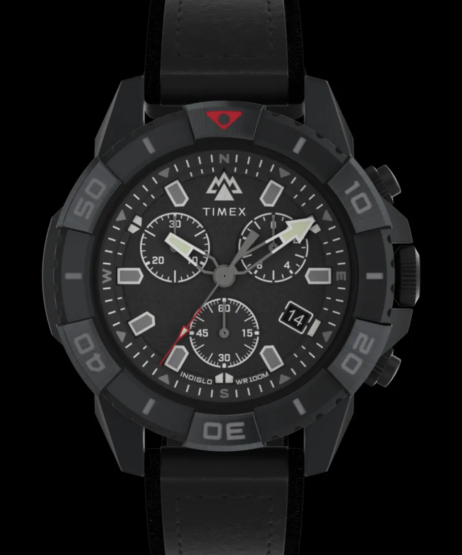 Timex Leather|Chronograph*Expedition Ridge Chronograph 42mm Eco-Friendly Leather Strap Watch
