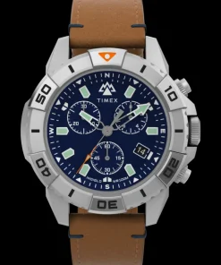 Timex Leather|Chronograph*Expedition Ridge Chronograph 42mm Eco-Friendly Leather Strap Watch