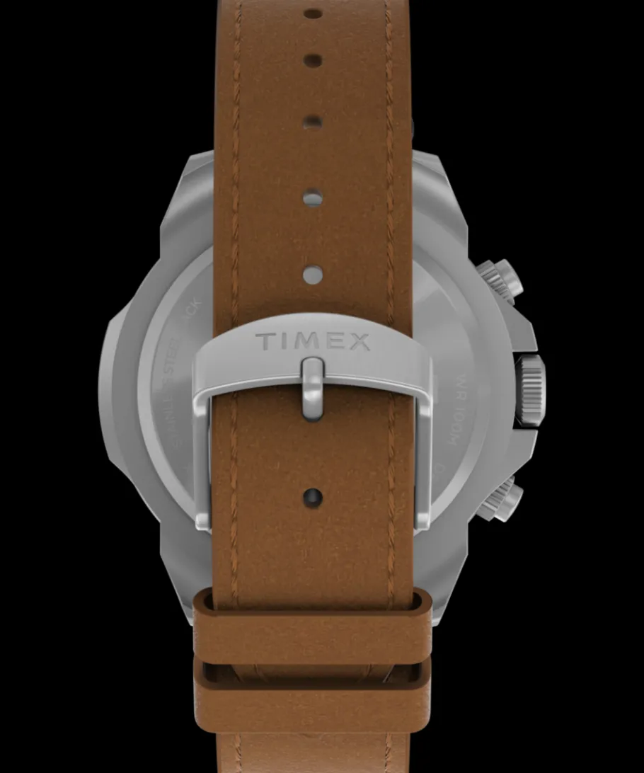 Timex Leather|Chronograph*Expedition Ridge Chronograph 42mm Eco-Friendly Leather Strap Watch