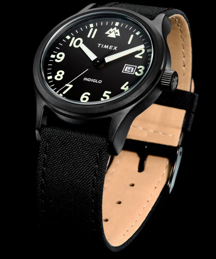 Timex Military Inspired|Black Watches*Expedition Sierra 40mm Recycled Fabric Strap Watch