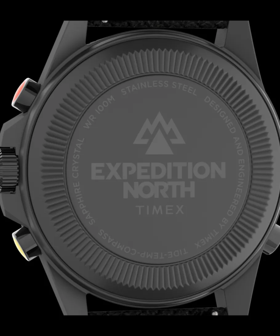 Timex Black Watches|Father's Day Gifts*Expedition Tide-Temp-Compass 43mm Eco-Friendly Fabric Strap Watch